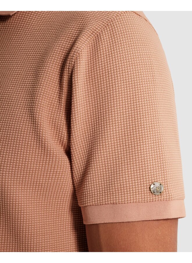 CPSS2603852 3018 Cast Iron Short sleeve r-neck regular fit two tone waffle Cafe Creme