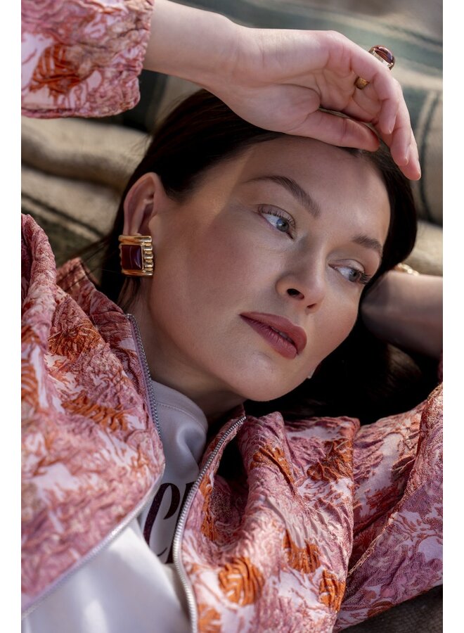 65032-21 420 Geisha Bomber jacquard pink combi