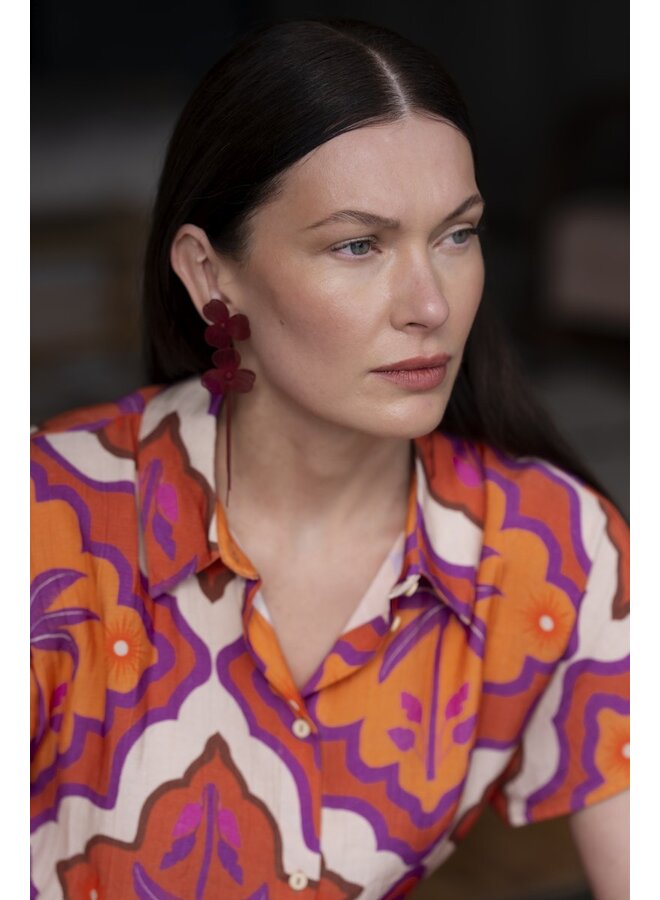 63247-20 718 Geisha blouse ecru/mango/purple