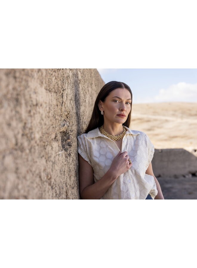 63235-26 010 Geisha Blouse lurex off-white