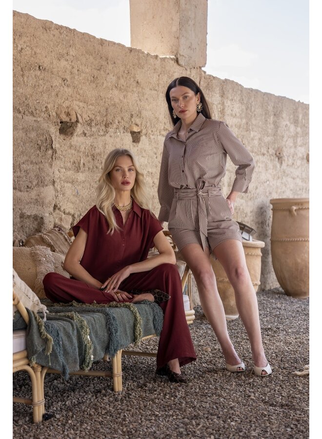 61208-20 718 Geisha pants ecru/cherry red