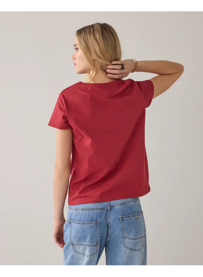 3s5185-30714 559 Summum Top Basic rhinestone Brick red