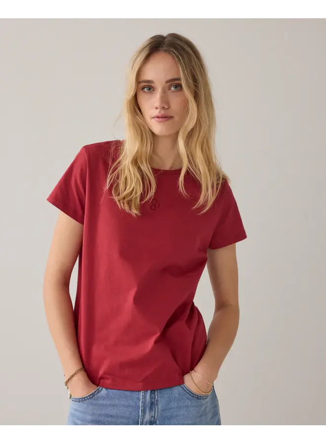 3s5185-30714 559 Summum Top Basic rhinestone Brick red