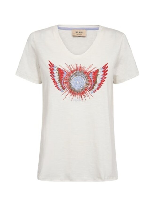 176780 180 MosMosh MMRomi Gethi O-SS Glam Tee Ecru