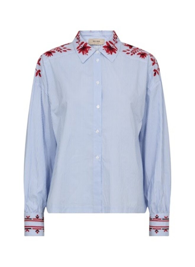 178550 835 MosMosh MMOsmo Stripey Shirt Brunnera Blue