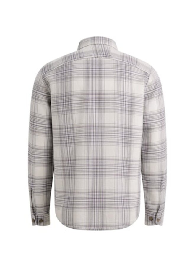 CSI2602219 7178 Cast Iron LONG SLEEVE SHIRT Check waffle YD White Onyx