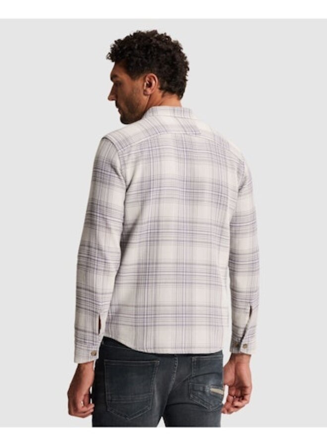 CSI2602219 7178 Cast Iron LONG SLEEVE SHIRT Check waffle YD White Onyx