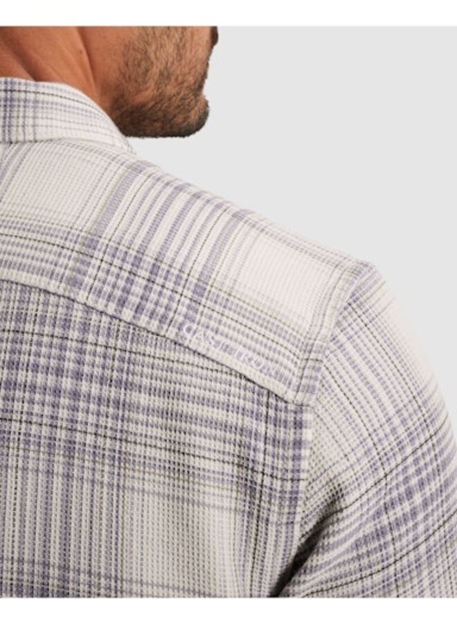 CSI2602219 7178 Cast Iron LONG SLEEVE SHIRT Check waffle YD White Onyx