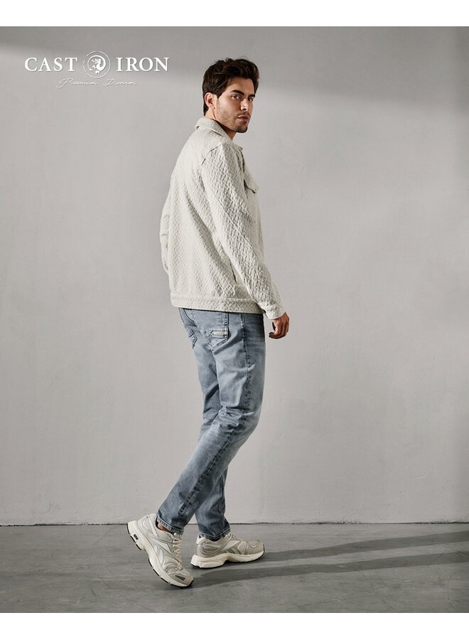 CSW2602404 7178 Cast Iron Button jacket regular fit jacquard White Onyx