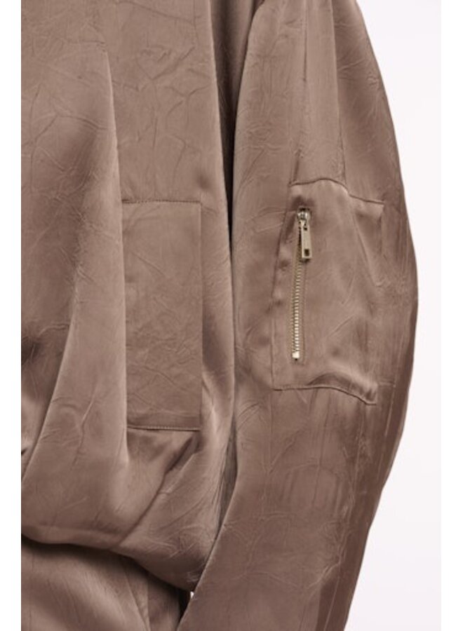 Flore.7002622 Rino&Pelle Bomber jacket with zipper  Slate bark