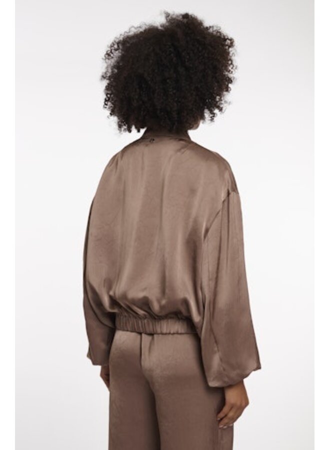 Flore.7002622 Rino&Pelle Bomber jacket with zipper  Slate bark