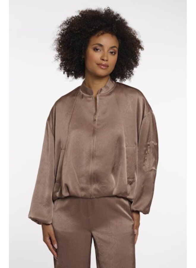 Flore.7002622 Rino & Pelle Bomber jacket with zipper  Slate bark