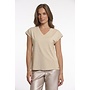 Kristel.7002622 Rino&Pelle Cap sleeve top with rounded neckline  Light bark