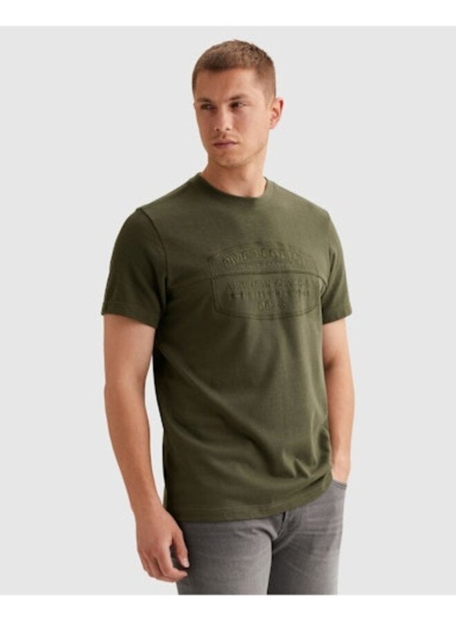 PTSS2603568 6150 PME Legend Short sleeve r-neck fabric mix graphic Thyme