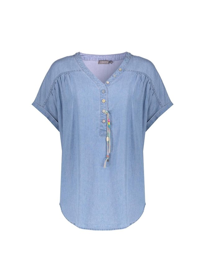 SUZE 830 Geisha Top lyocell ropes bleached denim