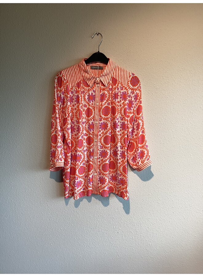 63225-20 300 Geisha blouse lilac/manderine/red
