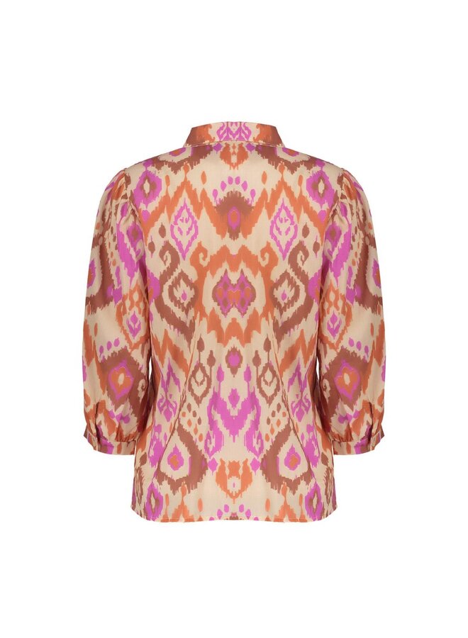 63207-20 718 Geisha blouse ecru/brown/cassis