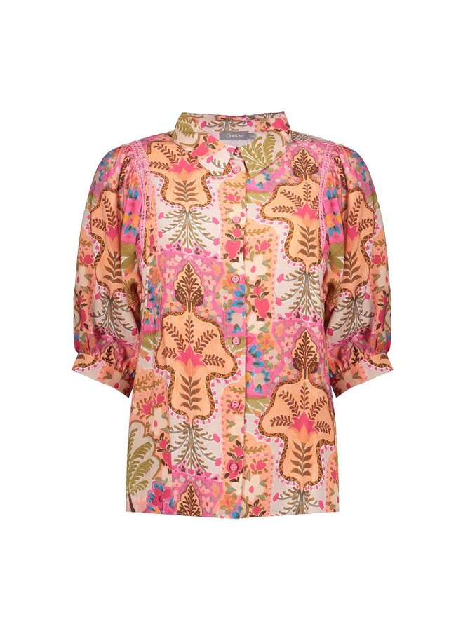 63192-20 420 Geisha blouse pink/cherry red