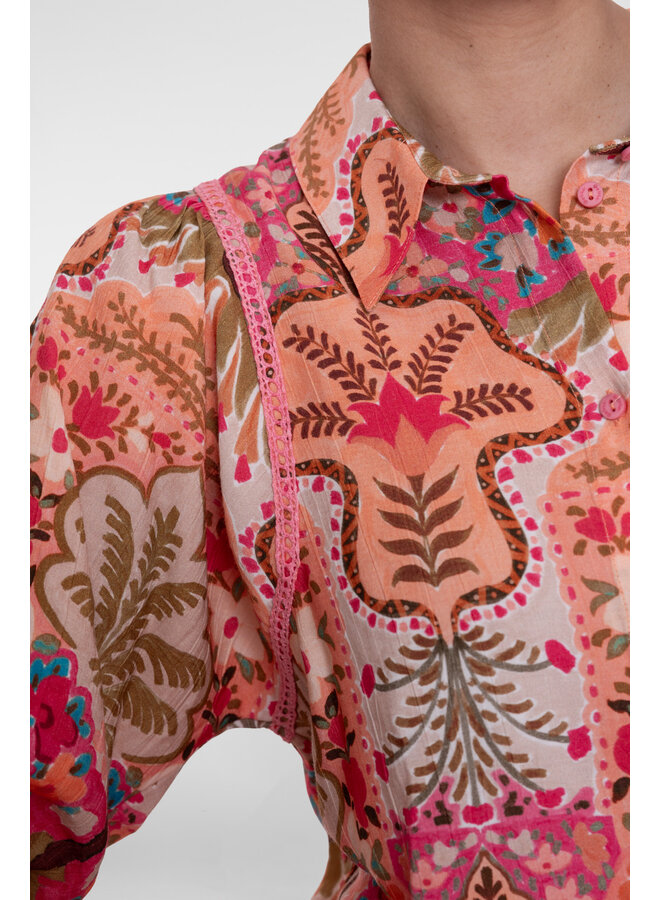 63192-20 420 Geisha blouse pink/cherry red