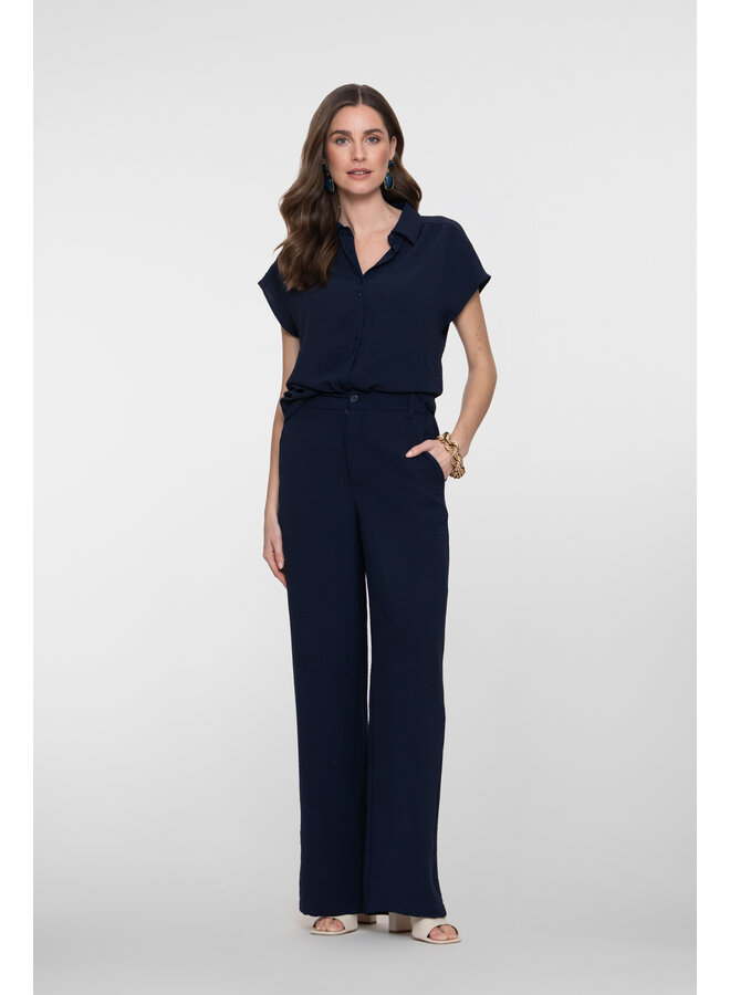 63140-21 675 Geisha Blouse crinckle navy