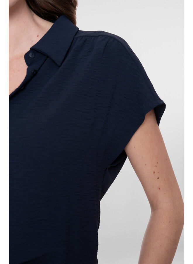 63140-21 675 Geisha Blouse crinckle navy