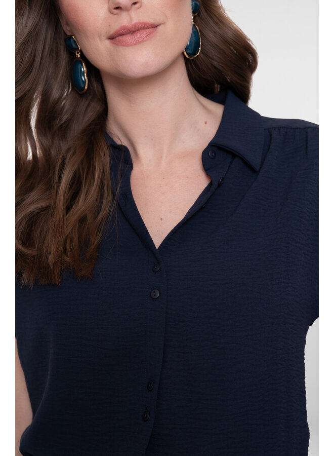 63140-21 675 Geisha Blouse crinckle navy