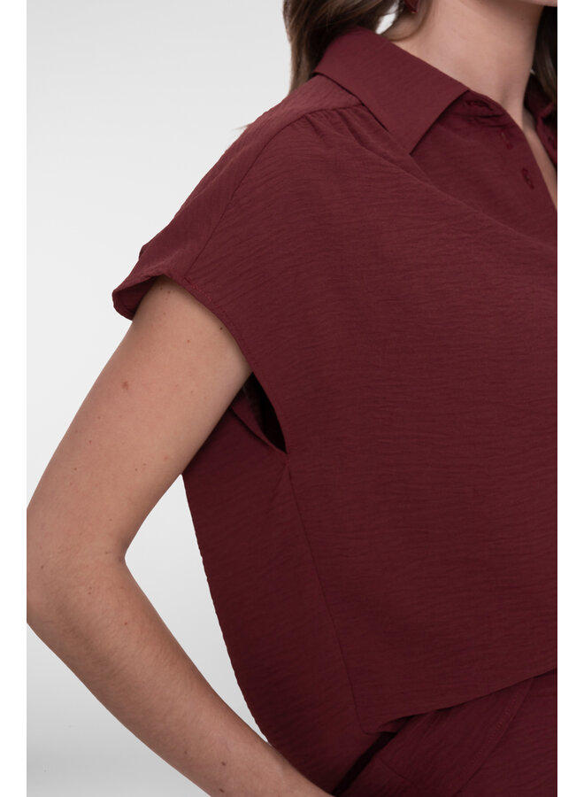 63140-21 481 Geisha Blouse crinckle cherry