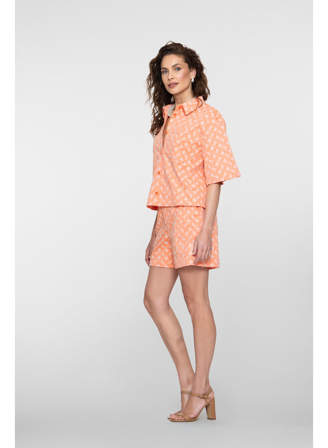 61084-14 217 Geisha Shorts embroidery melon