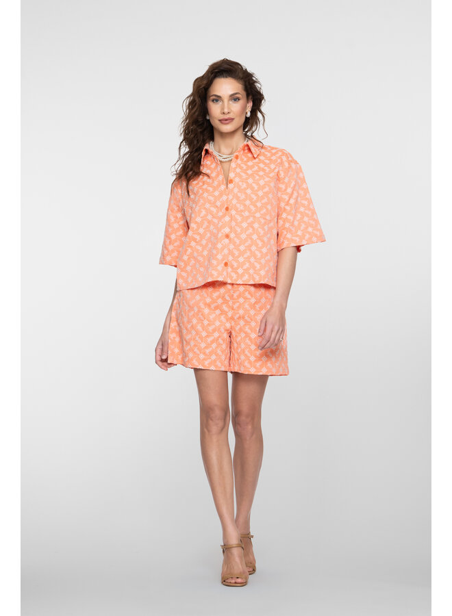 61084-14 217 Geisha Shorts embroidery melon