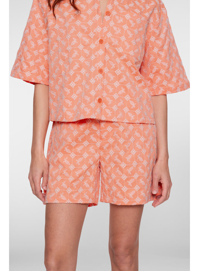 61084-14 217 Geisha Shorts embroidery melon