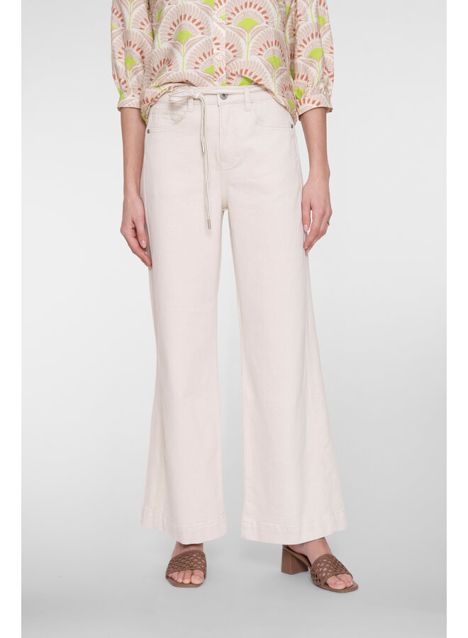 61013-10 718 Geisha Jeans wide linen mix ecru raw linen mix