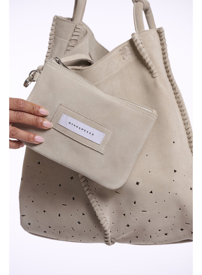 Sima.1002621 Rino&Pelle Bag with perforation details   Light beige