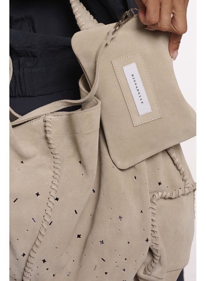Hauke.1002621 Rino&Pelle Bag with perforation details Light beige