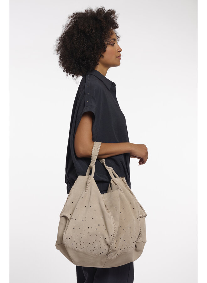 Hauke.1002621 Rino&Pelle Bag with perforation details Light beige