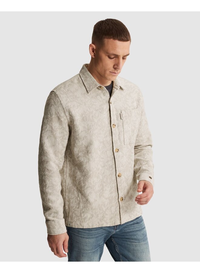 CSI2603226 7178 Cast Iron LONG SLEEVE SHIRT Jacquard 2 tone White Onyx