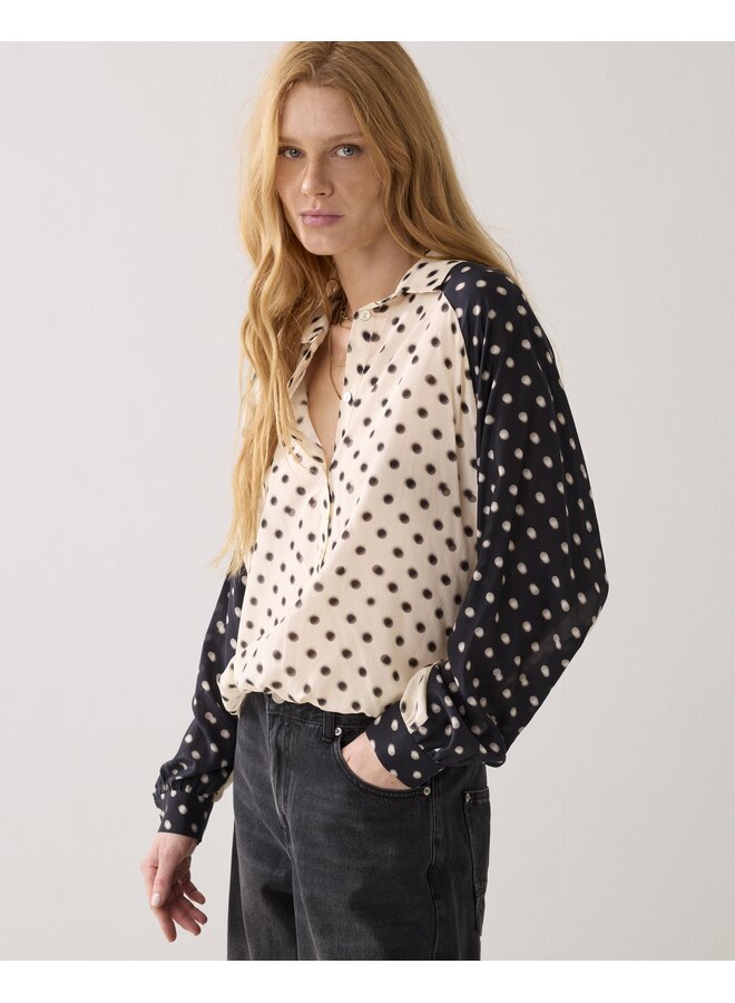 2s3456-12390 122 Summum Top Blury dots  Ivory