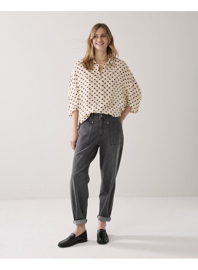 2s3434-12390 122 Summum Blouse Blury dots  Ivory