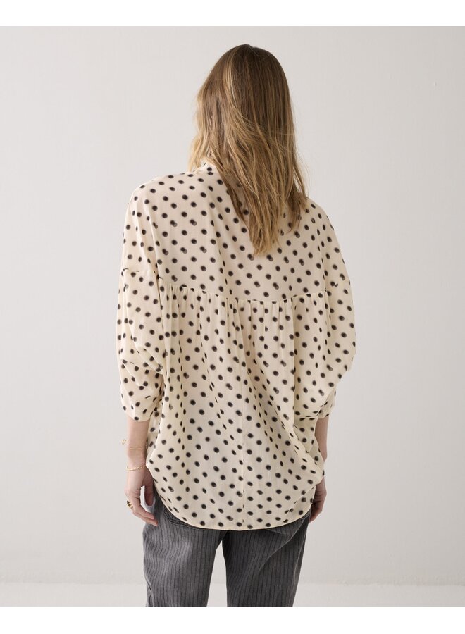 2s3434-12390 122 Summum Blouse Blury dots  Ivory