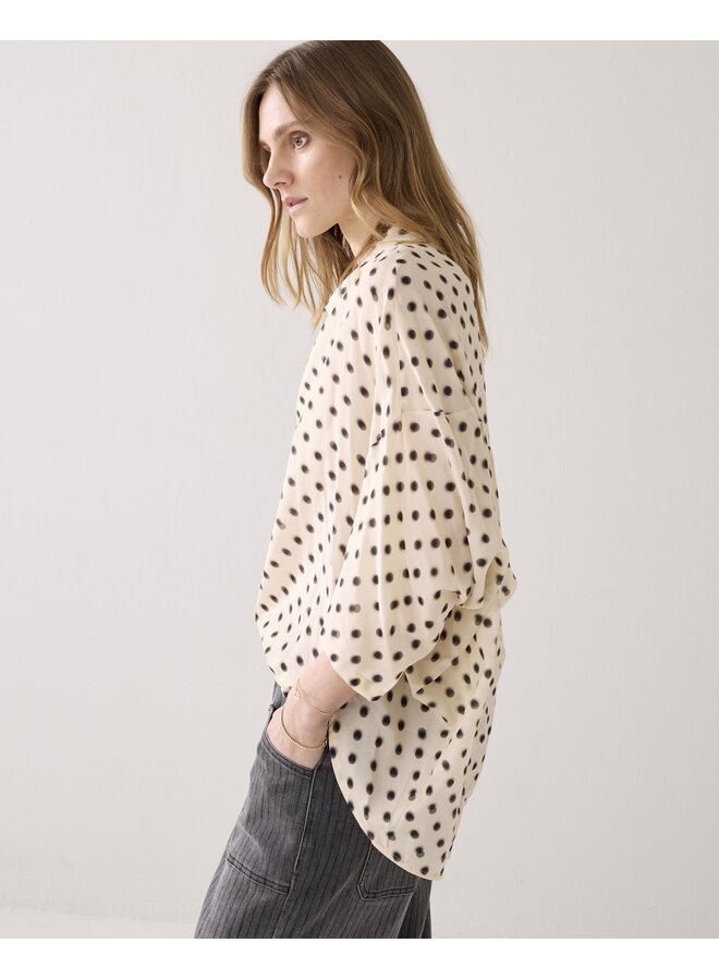 2s3434-12390 122 Summum Blouse Blury dots  Ivory
