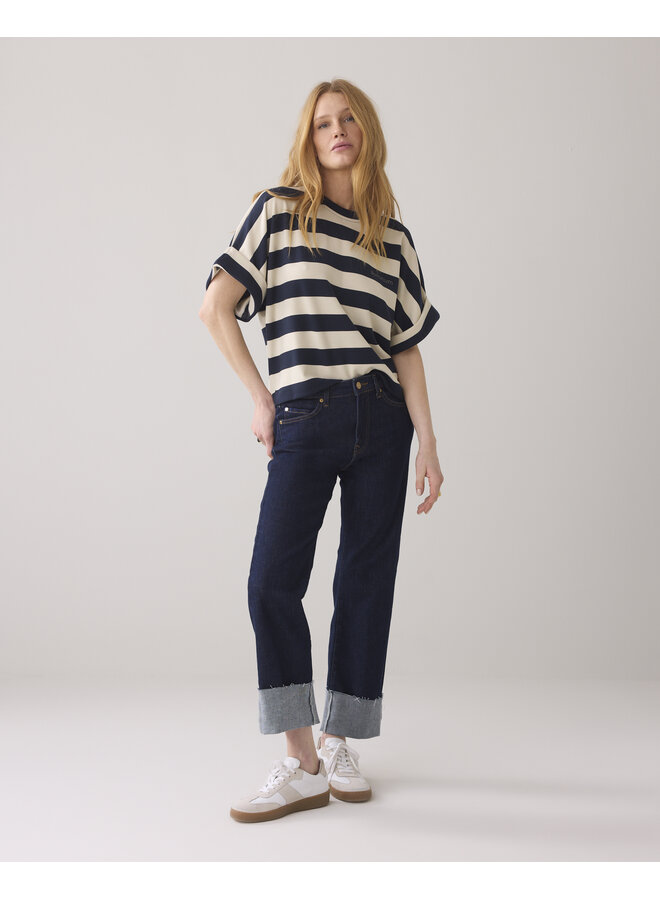 3s5112-30681 713 Summum Top Big stripe heavy jersey  Coffee