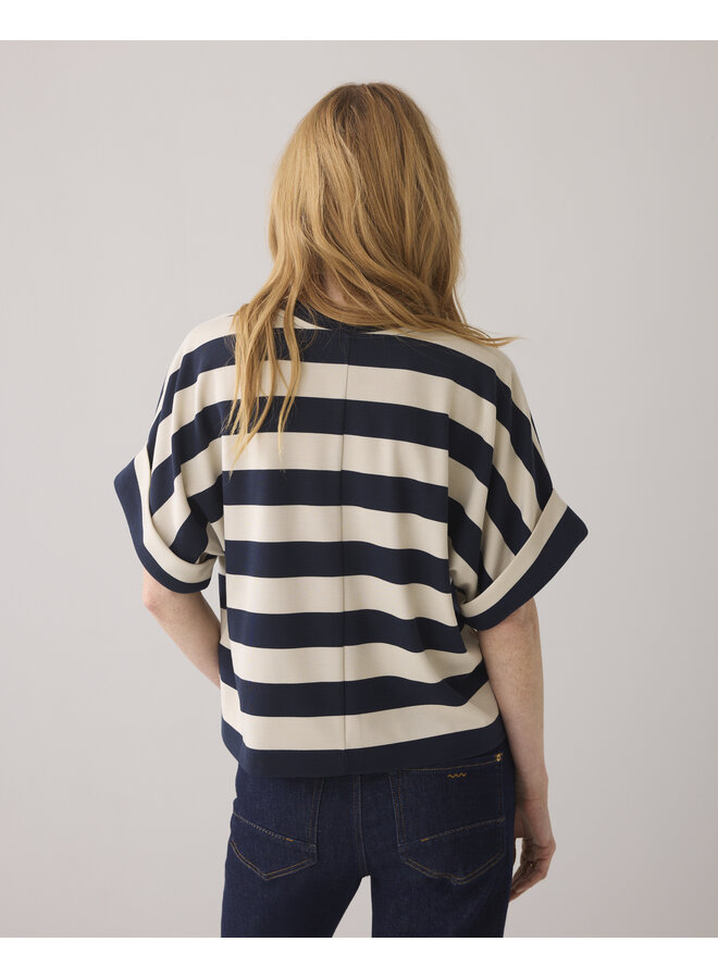 3s5112-30681 713 Summum Top Big stripe heavy jersey  Coffee