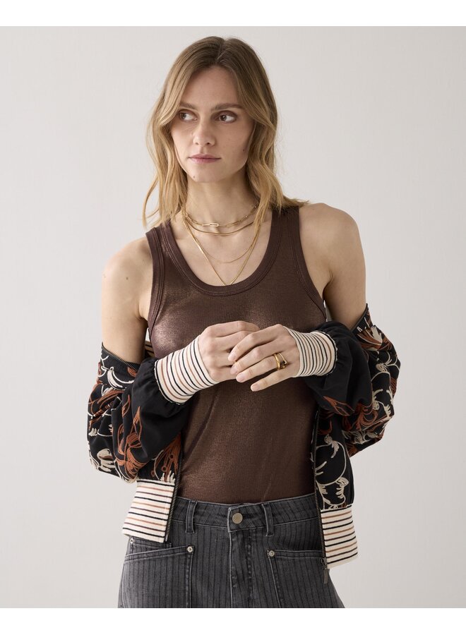 3s4873-5138 713 Summum Rib tanktop cotton rib  Coffee