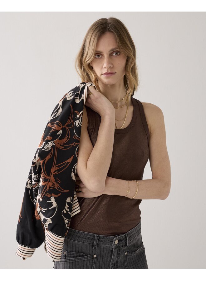 3s4873-5138 713 Summum Rib tanktop cotton rib  Coffee