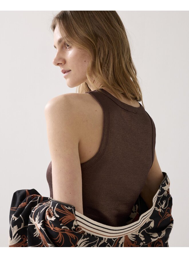 3s4873-5138 713 Summum Rib tanktop cotton rib  Coffee