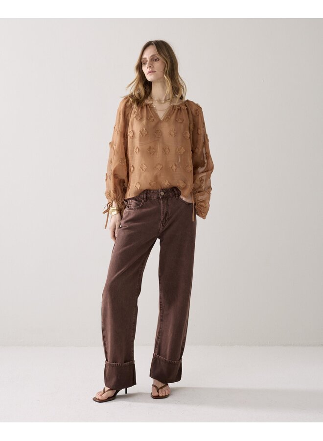 4s2914-12401 713 Summum Baggy loose pant Rugged cotton twill  Coffee