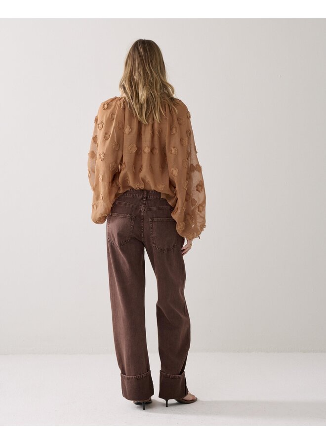 4s2914-12401 713 Summum Baggy loose pant Rugged cotton twill  Coffee