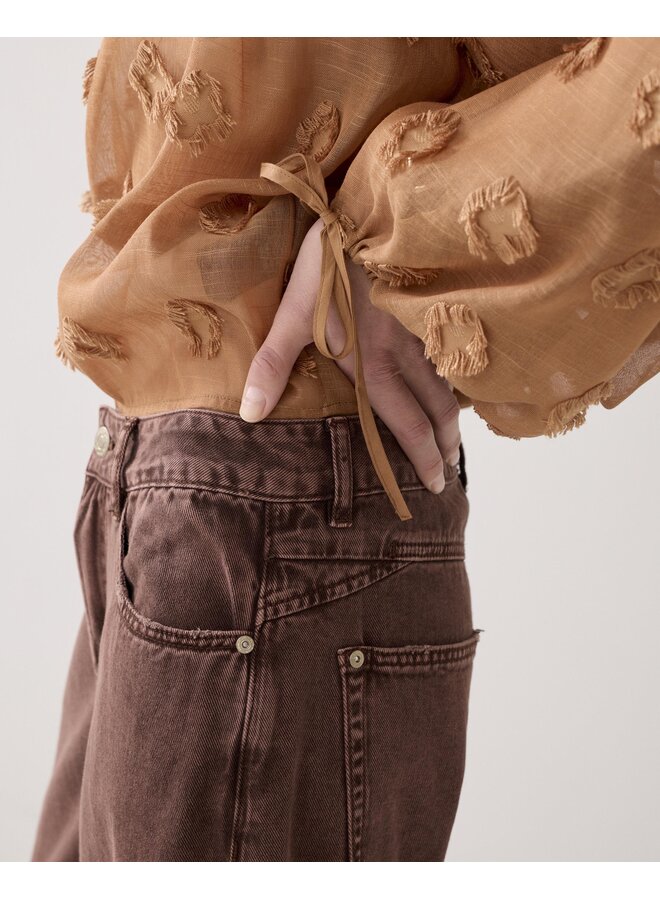 4s2914-12401 713 Summum Baggy loose pant Rugged cotton twill  Coffee