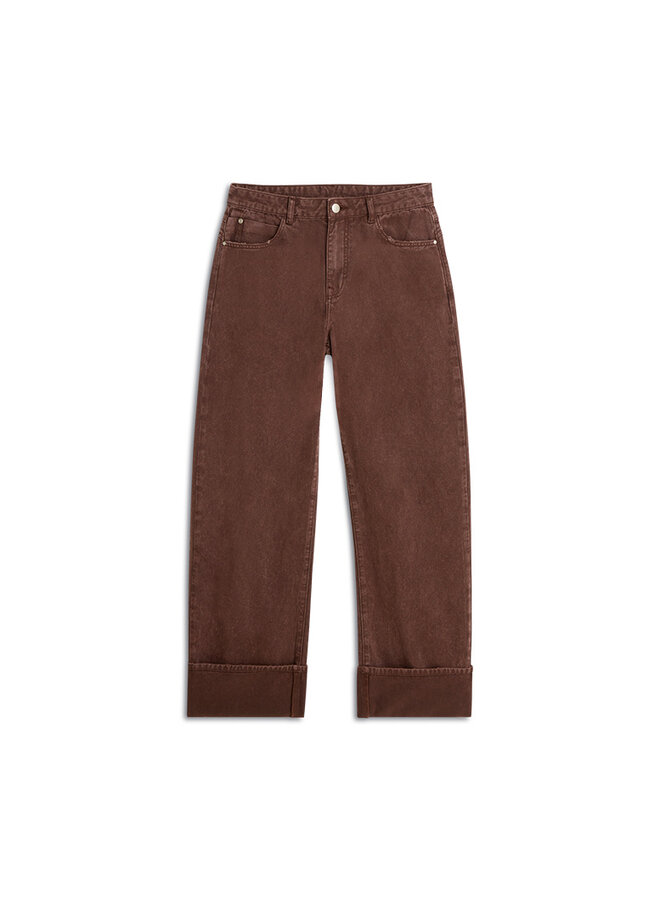 4s2914-12401 713 Summum Baggy loose pant Rugged cotton twill  Coffee