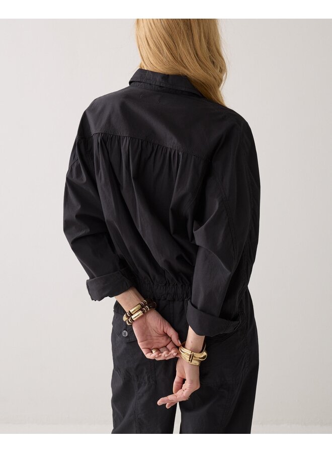 1s1290-12405 990 Summum Batwing jacket Breezy cotton canvas  Black