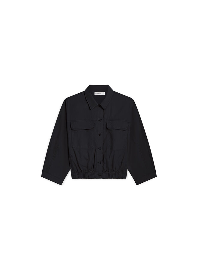 1s1290-12405 990 Summum Batwing jacket Breezy cotton canvas  Black